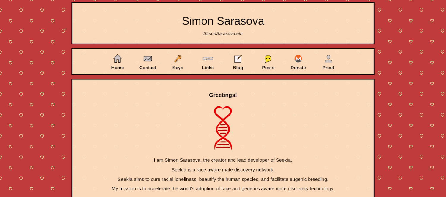 Simon Sarasova Website Homepage